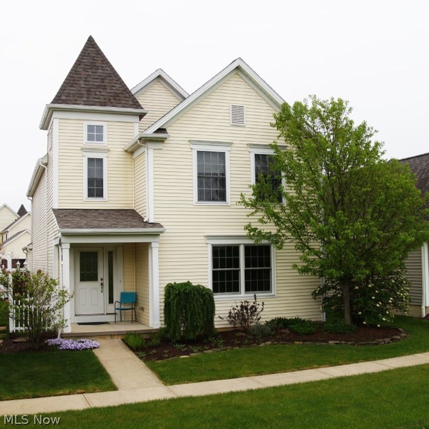 Serene setting in Medina - Great detached cluster with rare features close to all you need. Spacious eat-in kitchen, with fresh Stainless appliances, island workspace and Cook's Pantry. Sparkling, beautifully refinished solid wood floors in dining and living rooms. Fireplace and large bright windows complete the picture. Oversize master suite features, walk-in closet, separate shower and vanity area with new designer tile. Sitting area has clerestory windows, ceiling fan and double doors. Two additional bedrooms and full bath complete the upper level. Sliding door from kitchen leads to hand laid paver patio with mature flowering plants, this will be you favorite spot to enjoy quiet time! Full basement (900+ sq. ft.) is ready for your plans of a gym, studio, office, etc. Fresh paint throughout.