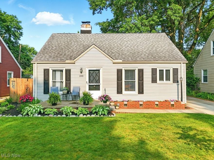 Welcome to this well-maintained 3-bedroom, 1-bath Cape Cod nestled on a picturesque lot on a quiet, tree-lined street. Centrally situated in West Akron mid-way between the sought-after Highland Square and Wallhaven neighborhoods, this lovely home is just blocks from the historic Stan Hywet Hall & Gardens and the many vibrant shops and restaurants on Market Street and offers the perfect combination of charm, comfort, and convenience.
Step inside to find a warm and inviting living room featuring original hardwood floors and a cozy gas fireplace, beautifully updated in March 2024 with a granite surround, hearth, and elegant fireplace doors with a screen. The updated kitchen is a standout with newer granite countertops, stainless steel appliances (refrigerator, stove, microwave, dishwasher), garbage disposal, sink and faucet, and a new overhead light/fan—all completed in March 2024.
The Main floor includes TWO bedrooms, both with hardwood floors, one of which opens through French doors to a large, tranquil backyard oasis—perfect for relaxing or entertaining. The full bathroom has been tastefully updated (October 2022) with a modern countertop, sink, faucet, exhaust fan, and toilet.
Upstairs, you'll find a spacious third bedroom with ample closet space, ideal as a primary bedroom, guest room, or home office. The partially finished basement offers additional living space, plus hookups for washer and dryer, for added convenience.
Enjoy outdoor living on the expansive backyard patio or under the covered carport adjacent to the one-car garage—great for entertaining or extra parking.
Recent upgrades include A/C (2021), Furnace (2016), H2O Heater (2018), a sump pump (2024), garage door opener, and gutter guards (2023), making this home move-in ready with peace of mind.
With its prime location and numerous updates, this lovely Cape Cod is ready to welcome you home!