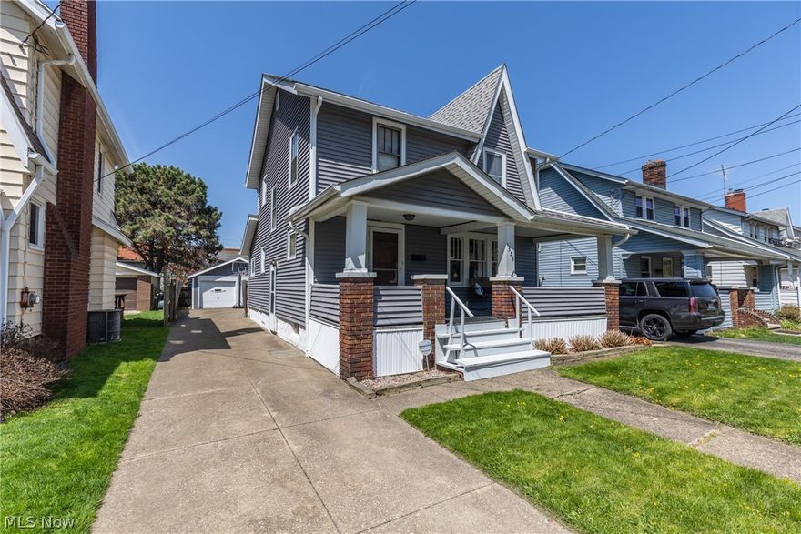 Welcome to this charming Colonial in Akron! The family room has a large window to allow natural light in and a stunning fireplace! Off the family room is a darling dinner room with a built window seat! The kitchen has beautiful cupboards, a skylight and a sliding glass door to a stunning deck. The deck is the perfect spot for a barbeque on these warm summer evenings! Three nicely sized bedrooms and an updated bathroom. Brand new ac and furnace and a newer roof. Do not miss out on this home!