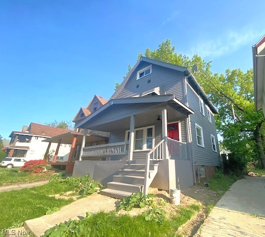 Look at this one! Absolutely wonderful home or investment! This 3 bedroom, one full bath Colonial is fully renovated and ready to move in or ready for your tenant! Main level offers a nice sized living room with fireplace and large front window allowing lots of natural light, Dining Room and updated Kitchen! Upstairs offers 3 nice sized bedrooms and a fully renovated full Bathroom! Nice sized basement with plenty of storage space! Updates include: completely rebuilt front porch area/front steps/porch railings! Newer laminate flooring throughout main level, paint throughout the home, updated kitchen, completely renovated bathroom, upstairs floors and stairs redone, exterior paint, electrical panel update, 2017 Hot water tank, glassblock windows in basement, basement paint/drylock, some newer plumbing and partial stack, and newer light fixtures throughout! Selling As Is. Buyer to assume city of East Cleveland Point of Sale- to be ordered after contract and buyer's home inspection. Note