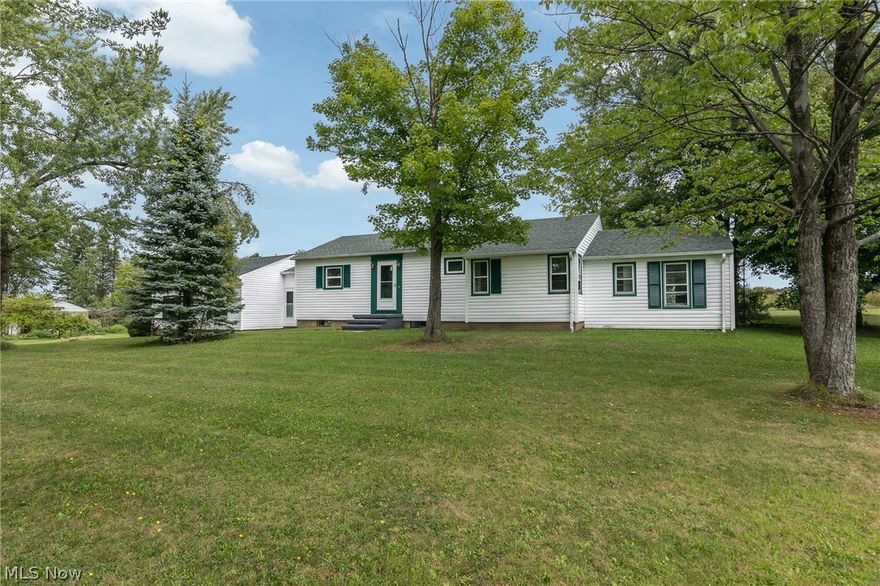 Don't miss this rare opportunity in Chardon for a renovated ranch will full basement - located on four beautiful acres with a large koi pond in the back. This ranch has newly installed luxury vinyl flooring and fresh paint throughout with many additional updates. The extensively remodeled kitchen with granite countertops, flooring, fixtures, cabinets, and lighting flows into the large living room with tons of natural light and a gorgeous view! Down the hall are two updated bedrooms, a completely updated full bath, and the sprawling master bedroom with a large closet and an en suite full bath. The laundry area is located downstairs along with plenty of space for storage, another full bath, and room to customize a rec room to your taste! There is a huge storage space located above the attached 2.5 car garage. Schedule your showing today