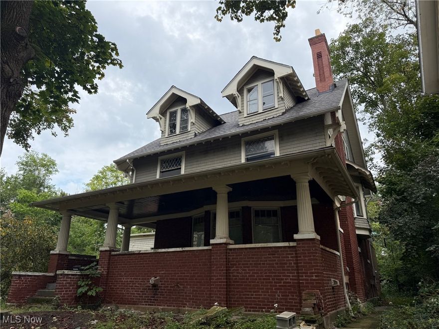 Opportunity to finish this spacious Front Porch Craftsman Colonial on a double lot in a prime location. The home has been gutted to the studs, and major infrastructure updates are already complete: plumbing, electric, waterproofing, and dual-zone HVAC. With about 4,000 sq ft including the 3rd floor, this property is ready for drywall and finishes—perfect for investors or owner occupants who want to customize. The 1st floor offers an open layout with a huge kitchen area and a large family/bonus room addition which could also be converted to a huge primary bedroom suite. Upstairs, the design includes a two-room primary suite with en-suite bath, two additional bedrooms, and laundry. The third floor features tall vaulted ceilings and plenty of additional living space. The lot is 100 feet wide (about 1/3 acre!) and includes the original stone 1-car garage, with plans available for an attached two-car garage. The unfinished basement (1,676 sq ft) provides excellent storage. Potential tax abatement available. 5/6 Bedrooms, 4.5 Bathrooms. Outstanding location near shops, schools, and parks, just seconds to Cedar/Fairmount, University Circle, Cleveland Clinic, and Downtown Cleveland.