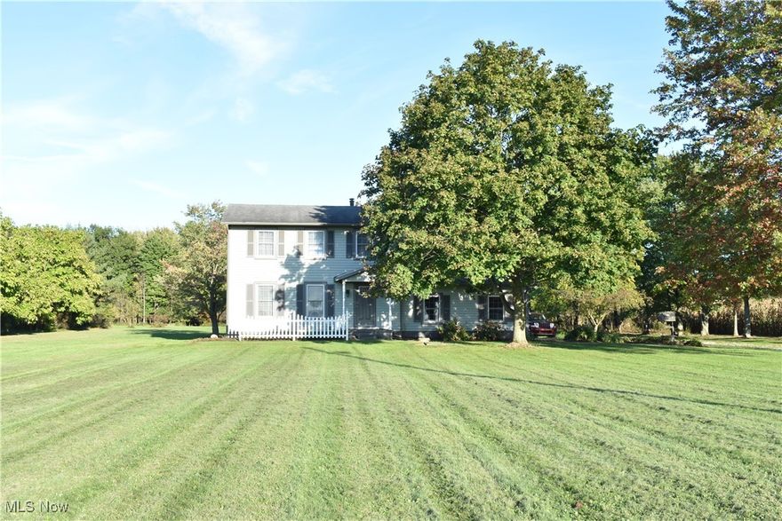 Welcome to 1060 Forman Road - A Country Colonial on 5 Acres! This gorgeous home offers scenic views, an oversized front and back yard, and a private setting in a wonderful location in Austinburg Township. Again, LOCATION is key; it's in Geneva Area Schools, Austinburg Elementary, & within 3.5 miles of I-90 for an easy commute. It boasts fantastic curb appeal, a 2 car attached garage, and a nice layout. The main level has a half bathroom, a nice sized kitchen with solid surface Corian countertops, formal dining room, and a front living room. The second floor has all 4 bedrooms and a full bathroom. The 4th bedroom could alternatively be used as a laundry room and is plumbed that way now, or converted back to a bedroom & use the lower level laundry hookup. Updates include all newer siding, soffits, gutters, exterior light fixtures, and more. Fantastic curb appeal, solid built house & potential to add some of your own interior updates and finishes. See this one today!