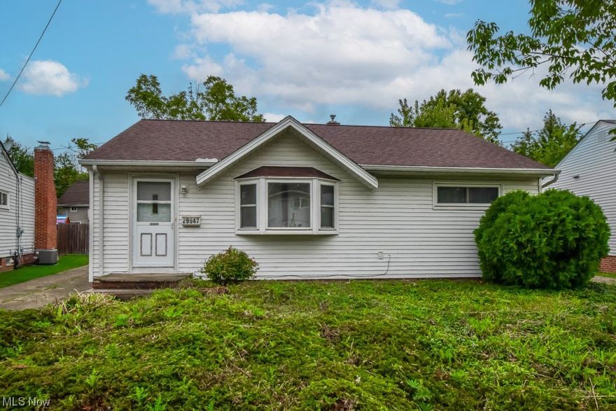 Enjoy the convenience of one floor living in this 3 bedroom, 2 full bath Wickliffe ranch!  The inviting floor plan offers a living room with a bay window and hardwood floor that seamlessly connects to the eat-in kitchen complete with easy to maintain vinyl flooring and an abundance of cabinet and counter space. All three bedrooms feature hardwood floors, ceiling fans, ample closets and shared use of the full bath. The full basement adds a second full bath, laundry area and plenty of room to store your personal belongings. Outside amenities include a patio, partially fenced backyard and a two car garage.  This home is ideally situated, offering easy access to nearby parks, restaurants, and shopping. Don't miss the opportunity to make it yours!