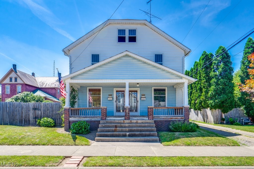 At 110 S. Liberty St. you can be free of a house payment! Live in one side and rent out the other! You could rent out both for even more income! This is also a great solution for multi-family living with family and still having separate spaces! This duplex is spacious and has a streamlined layout on both sides. Each side has a kitchen, dining room, and living room on the main level. There are 3 bedrooms and a bath on the second level of each unit. There are common areas in the basement with laundry hook up as well. The attic is full and could be another room. Both tenants could use both or you could divide as needed. There is a nice side yard with room to play but not too much to mow. Plenty of street parking but several options to make more on the lot, if desired. The cozy front porch for each side is a definite plus! There have been many updates over the years and yet many options for future uses! Utilities are already separate too!