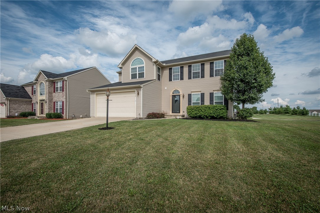 WELCOME to 3413 Stillwater! This home provides a grand entrance with a two-story foyer. On the first floor, you will find the living room and dining room that offer neutral carpet and paint. The kitchen has dark cherry cabinets, hardwood flooring, a large island that offers you more counter space and all stainless-steel appliances that will stay with the home. This opens to the eat-in kitchen that offers tons of natural light and a door that leads you outside to the back patio. This home also has the convenience of a first-floor laundry and a half bath. As you move to the second floor you will find the master bedroom with a huge walk-in closet, and master bath. The master bath has tile flooring, a walk-in shower, soaker tub and a double vanity. Down the hall you will find a small linen closet, an additional full bath, and three additional bedrooms. Bedroom three also has laundry hookups in the closet. The basement offers a large rec room with canned lighting, bonus room with