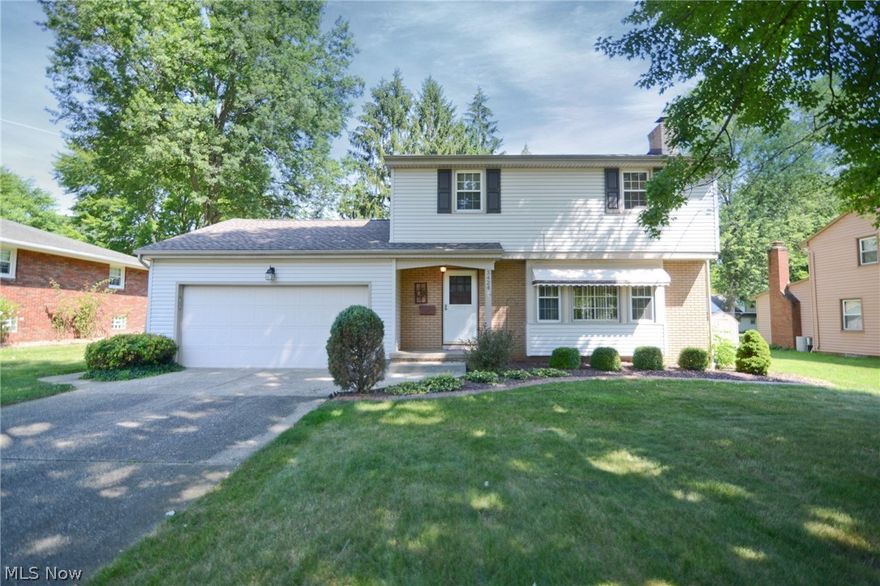 Nicely landscaped 2 story home in Austintown. Enter through the front door into a spacious living room with great natural lighting and a Beautiful gas log fireplace! The formal dining room is a nice size and the kitchen has neutral ceramic tile that was replaced in the past and lots of cabinet and counter space! Appliances stay as well! Great breakfast nook area completes this room and also there is a convenient 1/2 bath on the first floor as well that is cute as a button. Upstairs are 3 large bedrooms, and all the closet space is a bonus! Double linen closet leaves you plenty of room to store extras, and the full bath has a tub shower combo. The basement has been used for a family room, but is not professionally finished. There is so much potential in this space! In the last 5-6 years, there have been many updates including the roof, Hi Eff Furnace and Central Air, water tank, Shutters on the exterior, & stove/oven, kitchen tile and backs plash & 1/2 bath tile. The fridge is around 1