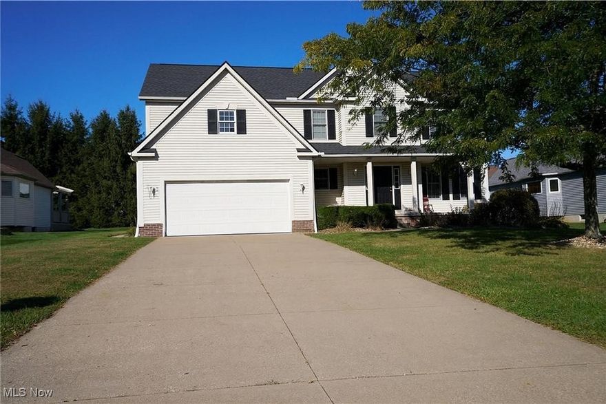 Welcome to 362 Silver Meadow Dr, Wadsworth, OH 44281 — a beautifully maintained 4-bedroom, 2.5-bath Savannah-style home built in 2004, offering approximately 2,530 sq ft. Step inside to discover an open, thoughtful layout with classic oak trim. The oak-bayed kitchen offers an eat-in area with sliders that open to a huge rear concrete patio—perfect for grilling, dining, or relaxing outdoors. A formal dining room sits nearby, and a first-floor laundry room adds convenience.
The dramatic 2-story great room features a cozy fireplace and a loft overlook, ideal for both entertaining and quiet evenings. The owner’s retreat is spacious, with a walk-in closet and a private bath complete with dual vanities and a garden tub.
Recent updates include new luxury vinyl plank flooring throughout most of the main living areas and new carpet in remaining rooms, giving the home a fresh, modern appeal. The finished basement expands your living space further and includes a dedicated office—ideal for work, hobbies, or extra gathering space.
Outside, enjoy expansive yard space. The attached 2-car garage and roomy driveway complete the picture. The garage is 2 cars from the front but has an additional bump-out that could be used as a workshop or to store an additional vehicle.
Additional highlights include central air, forced-air heating, and the home’s beloved architectural character. Close to I-76/SR-21 and local amenities, and served by the Wadsworth City Schools, this home combines beauty, convenience, and move-in readiness.