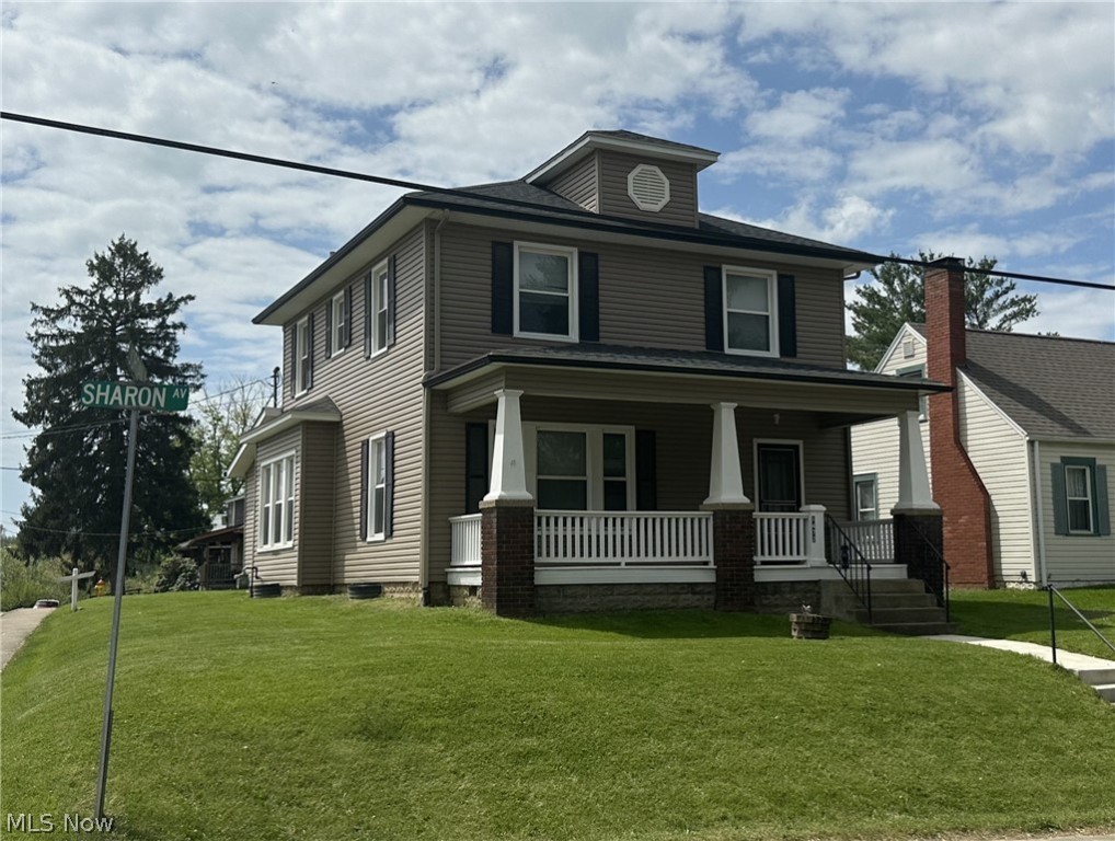 NEW Roof, NEW siding! Newer Range, A/C, and windows!!! This home boasts abundance of space! Welcome to this classic two-story home built in 1925, situated on a corner lot. With four bedrooms, two baths, and original hardwood floors throughout most of the house, this home offers both space and character. Step onto the covered front porch and enter into a space adorned with beautiful original woodwork. The main floor flows seamlessly from the living to dining to kitchen areas. Outside, enjoy both a covered front porch and a covered back porch, perfect for relaxing or entertaining. Upstairs, find peaceful bedrooms, each maintaining the home’s historic charm. With its blend of vintage appeal and modern amenities, this home provides a comfortable haven for both everyday living and making memories.