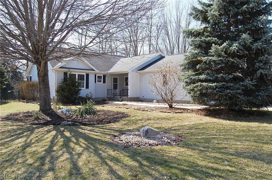 Prepare to “MOVE” right into this charming Eastlake Ranch nestled on a corner lot in sought after Garrett’s Cove. The classic open living room and dining room beckon the gathering of friends and family. The eat-in kitchen is light and bright with a vaulted ceiling.  Newer appliances, ample cabinets and abundant counter space make this kitchen a home chef’s dream. Spend your quiet hours in the classic master suite boasting a large walk in closet and an ensuite bath. There are two additional generously sized bedrooms and another full bath with walk in shower.  The change of seasons will not get you down when you can watch from the panoramic views of the light filled sun room. Just sit back and take in the breeze on summer afternoons out on the private, concrete patio.  Let your imagination be your guide with possibilities for the 8 ft high unfinished basement, with plenty of room for all types of enjoyment.  Updates include: Newer windows, flooring, furnace, garage door.  House prewired