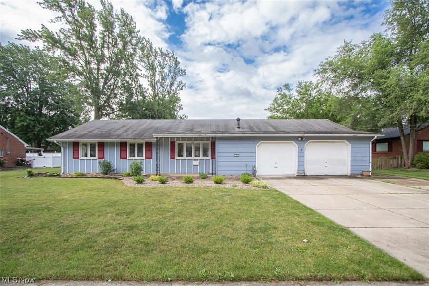 Are you looking for one-floor living and a big backyard?  Then this Bob Schmitt custom-built Ranch is for you!  It features 4 bedrooms, 2 full and 1 half baths with 1,874 sq ft of living space.  Once inside the home, you step into the living room.  Ahead is the kitchen with ample storage and counter space, plus all appliances are included.  Open to the kitchen is the large dining area perfect for hosting family gatherings.  Off the dining area, you will find a nice-sized family room addition with a lovely floor-to-ceiling brick wood-burning fireplace.  Flanking the fireplace is custom built-in shelving and storage giving the room a great focal point.  Down the hall, you will find all 4 bedrooms and two full baths.  The laundry room & half bath complete the home and the washer and dryer are included.  Access to the covered patio and yard is through sliding glass doors in the dining area and a door in the family room.  The large backyard is perfect for family activities and the covered b