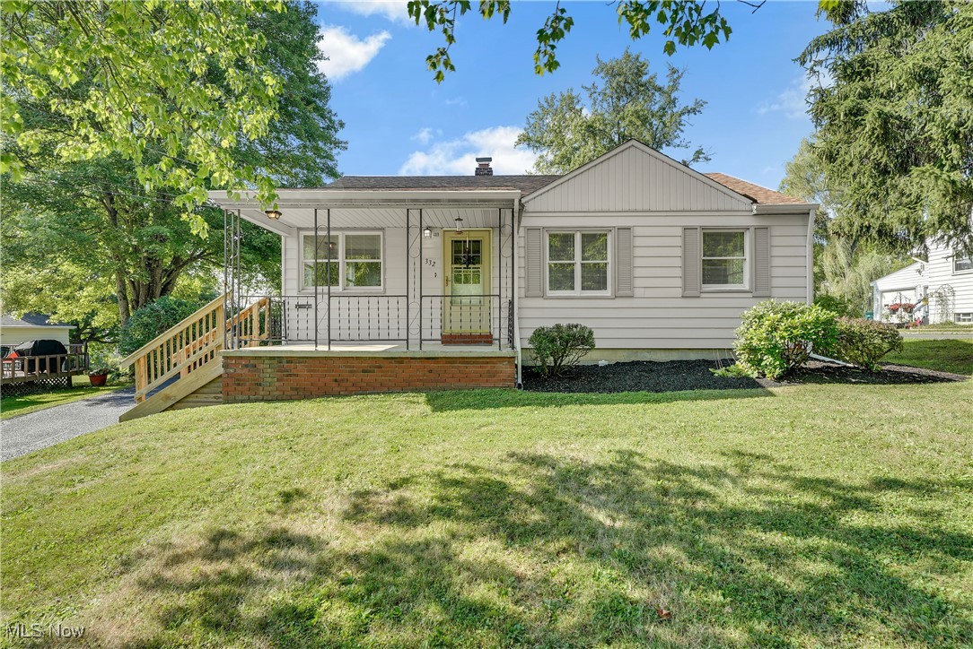 Welcome to this charming 1963 ranch, fully remodeled in 2022 and located just a short distance from Chardon Square. This 3-bedroom, 2-bathroom home blends timeless character with modern updates, offering low-maintenance, single-floor living in an easy to get around neighborhood. Inside, you'll find luxury vinyl plank flooring, gray shaker-style cabinetry, an extra-deep stainless-steel sink, and laminate countertops. The kitchen remodel in 2022 included a new over-the-range microwave, and in 2024, a new dishwasher was installed. Both bathrooms were renovated. The primary bath has a clean, classic design, while the main bath keeps its traditional charm. The spacious living room, anchored by a natural gas fireplace, offers a warm and inviting place to gather. From here, the home flows down the hallway to three nicely sized bedrooms, each benefiting from updated light fixtures, refreshed door hardware, and several new interior doors. The entire interior has been professionally painted and cleaned, creating a bright, cohesive, and move-in-ready environment. The basement adds a large recreational room, perfect for a gym, media area, or game room. A separate laundry/utility room offers storage or workshop potential. Exterior updates in August 2025 include a professionally seal-coated driveway and a new garage roof. The low-maintenance front landscape and wooded backyard offer peace and privacy. The covered front porch adds 1960s ranch charm and evokes a sense of neighborhood connection. All appliances convey with the sale. This Chardon ranch is the perfect blend of style, function, and location, and it is truly move-in ready.