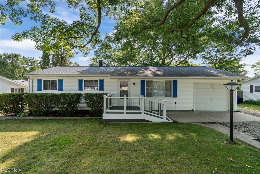 Check out this well maintained 2 bedroom, 2 full bath ranch located on Rootstown. Located close to the highway on a quiet dead end road. Great curb appeal w/a new roof/gutter guards in 2019. Sit on the large back patio that overlooks the deep back yard w/fire pit. First floor offers a large 21x12 living room that opens up to the eat-in kitchen. Kitchen has lots of cabinets, all appliances included w/new gas range/microwave in 2018. Was originally a 3 bedroom ranch but knocked out a wall to offer 2 large bedrooms. Updated bath off hallway. Basement is massive at 38x23 and has tons of storage, washer/dryer included and possible 3rd bedroom or office area. New generator in 2016 included. This one will make a great house to call HOME!