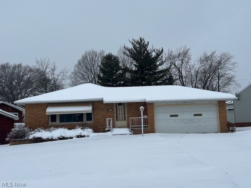 Large ranch with full basement, oversized 2 car garage, hardwood flooring, 1.5 baths.