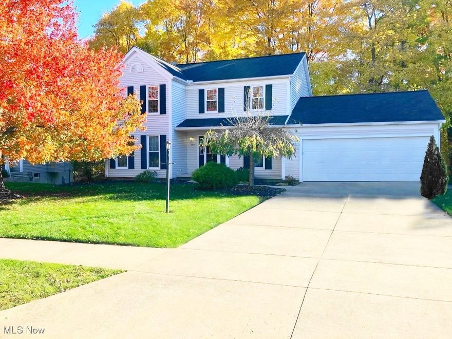 Beautifully   maintained 4 bedroom 2 1/2 bath colonial on a private treed lot. As you walk through the foyer entry, you'll feel like you're home.  Roomy fireplaced family room plus a formal dining room and a living room on the first floor gives plenty of room for family and entertaining. There's also a breakfast bar and a kitchen eating area with a sliding glass door that leads to a 12 X 23 deck. The applianced kitchen overlooks the back yard that with all the trees gives you lovely scenery as the Seasons change. 13 X 16  bedroom with vaulted ceiling and walk in closet on the second floor, double sinks in the attached bathroom plus step in shower and relaxing soaking tub. Three more bedrooms and another full bath.  First-floor laundry is just off the kitchen with hook-ups for a gas dryer and of course a washing machine.  For the handyman a large, heated garage with a 9 X 9 bump out at the back of the garage for extra storage or a workshop. Furnace-2022, air-2017 and roof 2017. The basement is a walk out basement.