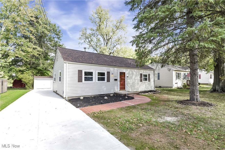 Welcome to this cozy and updated ranch that is ready for you to move right in! Step inside and you'll find a spacious living area with new LVT flooring and a crafty wooden ceiling lending warmth and durability to the space. The updated kitchen features new quartz countertops, brick style backsplash, sink and faucet marrying style with functionality. Other updates include: Brand new concrete driveway and garage floor, garage roof resealed, LVT flooring in the bathroom, hallway, kitchen, and part of the dining room, new carpet in the bedrooms, new light fixtures, ceiling fans, new bathroom vanity, faucet, mirror, shower tile and shower fixtures, exhaust fan, range hood, and new garage doors. Basement was waterproofed approximately 10 yrs ago. Roof was replaced in 2023. HV/AC replaced in 2024. Outside, a freshly painted wooden patio beckons, offering an inviting space for outdoor gatherings and relaxation. Perfect for entertaining friends and family. Additionally you are only five minutes away from the Medina Square where you can experience signature events as well as unique shopping and dining. It's a great forever home, great investment, and keep in mind it is easily rentable in the future if you choose. Schedule a viewing today. Don't miss the chance to make this house your home!