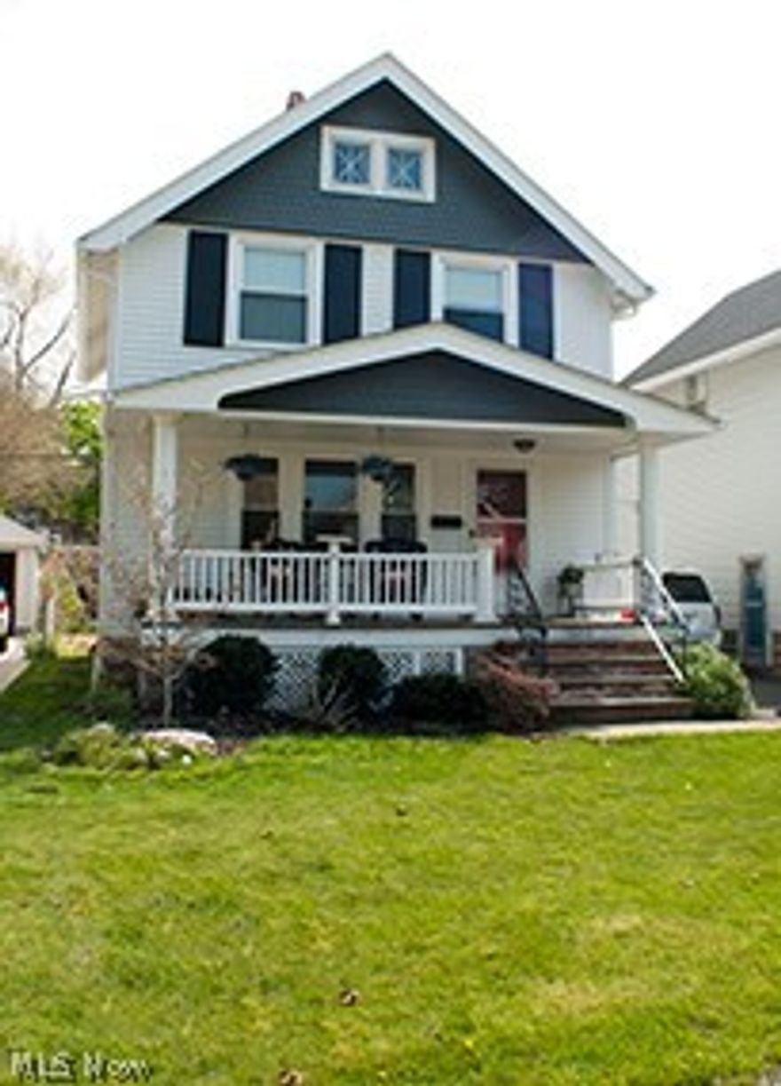 Charming 3 bedroom 1 1/2 bath Colonial on a dead end street in much desired Lakewood. A beautiful century home with many updates including newer garage,front porch,patio (2010),newer roof (2011) newer windows (2013) and newer hot water tank (2015). Basement has been waterproofed and has a lifetime warranty. 1/2 bath is on the 1st floor  and floors were refinished in 2010. Walking distance to parks and hot spots. Get in before it is gone.