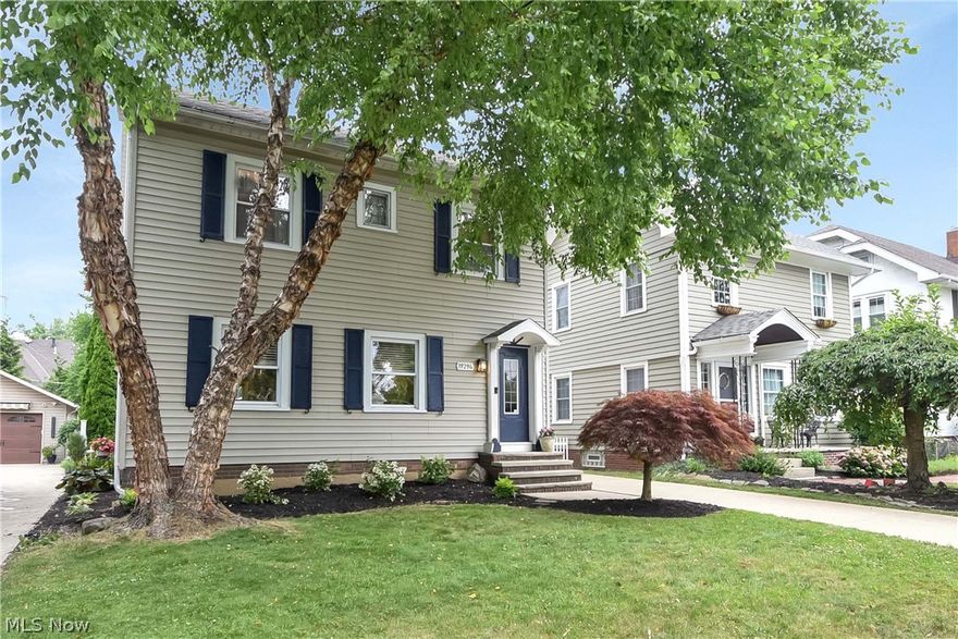 Prepare to be Moved! Welcome to your dream home in the highly coveted Beachcliff 1 area of Rocky River. This stunning colonial boasts 5 bedrooms and 1.5 bathrooms spread over approx. 1600 square feet. As you step inside, you'll be greeted by the warm glow of natural light & the gleaming hardwood floors that have been recently refinished on the main level. The main floor features a beautiful family room addition, complete with crown molding and built-ins surrounding the cozy fireplace. Enjoy hosting dinner parties in the formal dining room, with its arched built-ins to display your cherished treasures. And for more formal gatherings, the living room offers coved ceilings and a second fireplace. The eat-in white kitchen is a chef's delight with its ample cabinet and counter space, perfect for whipping up delicious meals and entertaining guests. And for added convenience, there's a half bath on the main floor. Upstairs, you'll find four spacious bedrooms, each with plenty of natural light and closet space, and a shared full bathroom. The fifth bedroom is located on the third floor, making it perfect for a playroom or home office. The unfinished basement offers endless potential for a home gym, media room, or additional living space. And for all your storage needs, there's a detached 2-car garage with an added workshop area. But the real gem of this home is its location in the heart of Rocky River's Beachcliff area. As a resident, you'll have private access to nearby Oakwood Beach, where you can soak up the sun and take in the stunning views of Lake Erie from the multi-level deck, gazebo, and picnic area. This sought-after neighborhood also offers easy access to the best local shops, restaurants, Rocky River Park, CYC, & Blue Ribbon schools, making it the perfect place to call home. Don't miss your chance to live in this quintessential Rocky River neighborhood with its tree-lined streets and private backyard. Schedule a tour today and make 19294 Battersea Blvd your own!