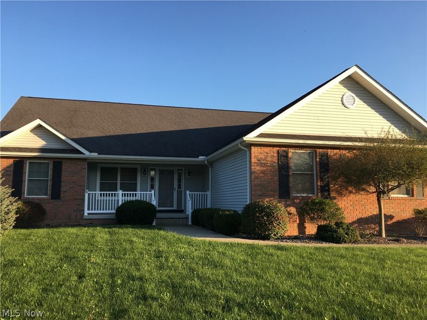 Spectacular 3 Bedroom Ranch home with an open floor plan that is perfect for entertaining. It features valeted ceilings in the living room with large windows that look out to the front and back yards. The master bedroom has it's own full bath with a beautiful tub, shower, double vanity and walk in closet. Enjoy the peace and quiet of this beautiful area on you covered back porch. This home has a full basement that is ready for you to finish just the way you would like. The home is located in The Vinyards and is just minutes from the OH/PA line.