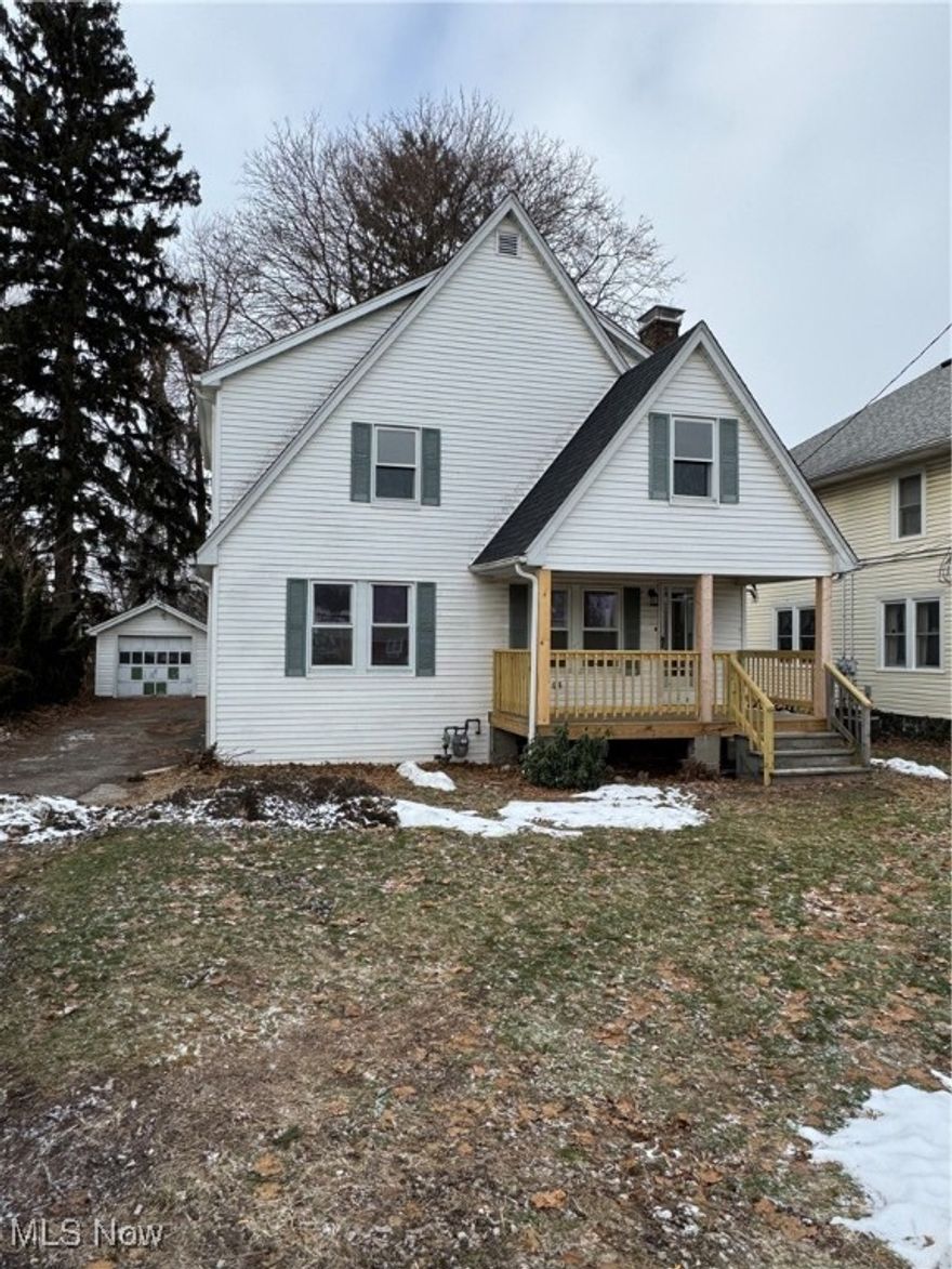 This beautifully renovated 3-bedroom, 2-bath Colonial offers a perfect blend of classic charm and modern upgrades. Step into a spacious living room featuring a cozy fireplace, new flooring, and updated fixtures that add a fresh, stylish touch. The brand-new, expansive eat-in kitchen is a chef's dream, complete with sleek new cabinets and fixtures. Enjoy the convenience of a full bath on the first floor, while the second floor boasts three generously sized bedrooms and another full bath. Additional highlights include a detached one-car garage, a newly built front porch, a new roof, and new windows. The home also benefits from a new furnace, hot water tank, and updated electrical and plumbing systems for peace of mind. Located in a prime area near Geneva on the Lake, wineries, Lake Erie, and Ashtabula Harbor, this home is the perfect retreat with access to local attractions.