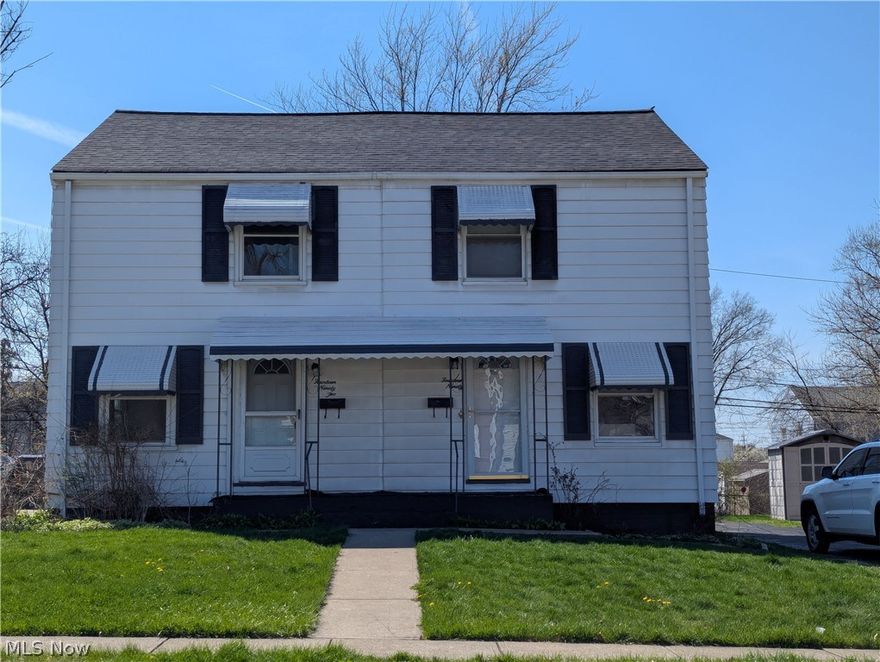 Here's a unique & profitable opportunity as an owner-occupant or investor to buy this side by side home located at 1490 E. 250th Street along with the adjacent home, 1492 E. 250th Street, Euclid see MLS# 5197800.  Upon entering there's a pleasant Galley style Kitchen, nice flooring, ample amount of wood cabinets, with Living & Dining Rooms, both very spacious & comfortable.  The 2nd floor offers 2 generously sized Bedrooms, a completely renovated Bathroom with Tub & Shower.  The Basement is partially finished for additional living space with attractive wood shelving & includes a Laundry with Washer / Dryer hook ups.  There's lots of benefits and conveniences to this property, all major appliances are included, newer central A/C, windows & doors have been replaced, the exterior is aluminum / vinyl sided, there's a 1 car garage with overhead door opener and includes a patio / storage area.  Currently tenant occupied, month to month tenancy for $850.  Conveniently located minutes from I 90, shopping, public transportation, easy commute to Downtown CLE or uptown locations, this home is a great buy! Buyer to assume any City violations or repairs.  Call to schedule your showing today.
