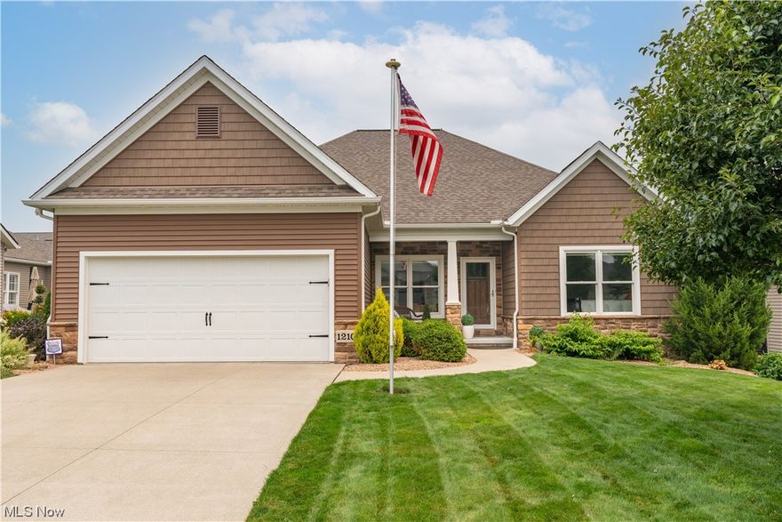 A gorgeous two bedroom two full bath home and office located in The Sanctuary.  Built in 2015 by Mike Lemmo offers over 1900 sf of one floor open living at its finest.  This one owner home was custom built with extra amenities including quartz countertops in kitchen and baths, engineered hardwood flooring, vacuflo throughout including garage, a four season room as well as a beautiful lanai with a private view of the lovely backyard, irrigation system and much more.  Unfinished basement that is spacious and carpeted.  Home is gorgeous!