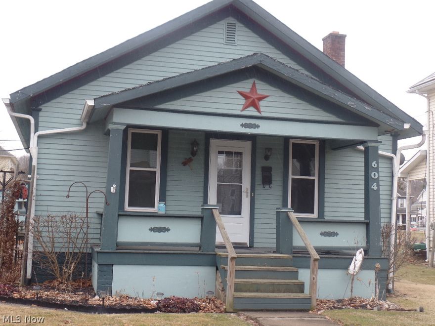 Darling 2 bedroom bungalow w/many upgrades & amenities: stainless steel appliances, all new doors & windows, new high efficiency furnace & central air unit, newer 24x32 pole building w/heat & electric & openers, and additional single car garage (14x20), off street parking in rear, 2 lots, 83.4"x 115" 604 Orchard has new garage on it.  Home has first floor laundry, built-in bar, 1 1/2 baths, smaller 2nd bedroom makes nice office or nursery.  Covered front porch and back porch.