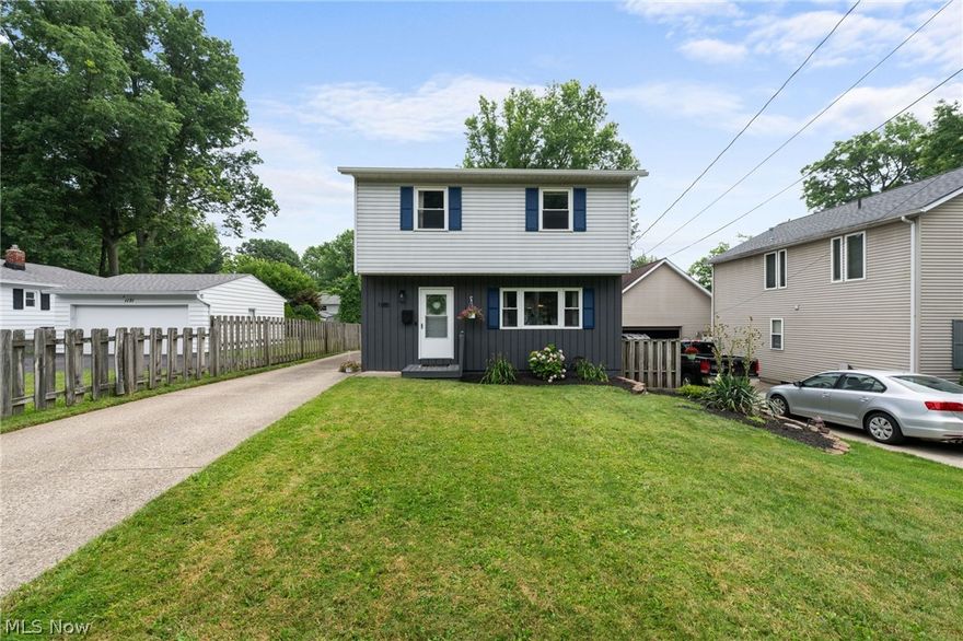 Awesome opportunity to purchase a move-in ready home on a quiet, dead end street in North Willoughby. This 1990 built 3 bedroom 1.5 bath colonial has been well maintained. The recently painted exterior and fresh landscaping are welcoming when you first arrive. The home has a detached, two car garage and ample driveway parking. Once inside, the home has a large living room with oversized storage closet and lots of bright, natural light. The home flows to an open kitchen / dining combo. The cabinets are neutral and all kitchen appliances are included with your purchase. The dining area has a slider with access to the deck. There is a half bath on this level as well as main floor laundry. Upstairs are three nice sized bedrooms with good closet space. They share a recently updated bathroom with tile bath / shower combo. Unusual for this part of Willoughby, this home has a large full basement that offers opportunity for additional living space as well as plenty of storage. The home has a private rear yard with fire pit area. 1185 Garden is a great home located in close vicinity to Lake Erie, Osborne Pool, park and the new ice cream shop! Act quickly for an opportunity to purchase this home that features a newer roof as well as many other updates.