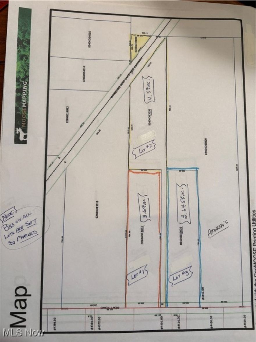 Beautiful buildable country lots. There are 3 lots side by side with this parcel being Lot #1 (furthest lot to the north.).

Lot #1 is mostly open space with many trees along its perimeter. 

Lot #1 is approx. 200' x 794' (3.64 ac.)

'City' water and natural gas are available at the street.

The location of these lots is conveniently located a short distance from shopping, churches, restaurants, gas station, 

schools & highway access.