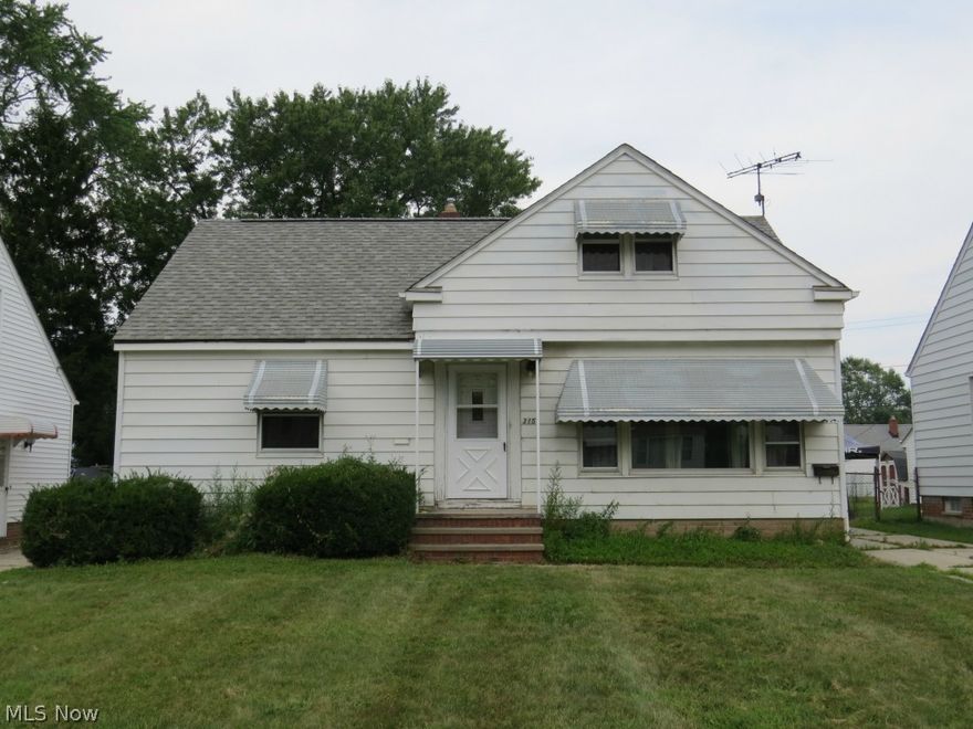 Bungalow with Lots of Potential! 3 bedrooms, 2 full baths. Bonus room could be a 4th bedroom! Living room boasts a large picture window which lets in natural light. Galley style kitchen with all appliances. Dining room features sliding glass doors that lead to the covered deck. First floor offers 2 bedrooms and 1 full bath. Second floor has an additional bedroom and bonus room both with built-in drawers. Cedar lined closet on the second floor as well. Full basement is a great space for a hobby area, storage or could be finished for additional living space. Many possibilities! Fenced-in backyard has a shed and playset. Oversized two car detached garage with room for a work bench or additional storage. Furnace and a/c appear to be newer. Fantastic home with a lot of potential!