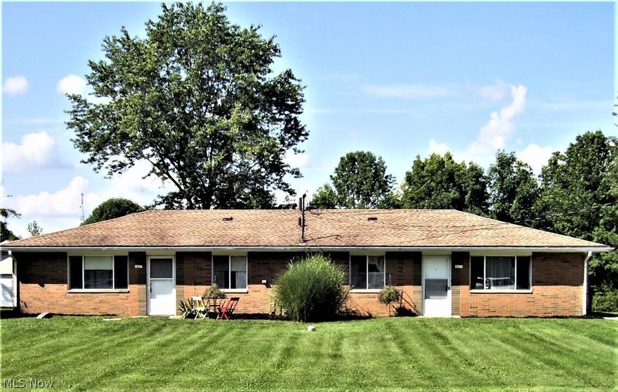 Investment opportunity in highly desired Richfield Heights. Live in one side and rent out the other.  Each unit is a mirror layout of the other: large living room, eat-in kitchen, full bath and 2 bedrooms.  Each side has its own furnace and hot water tank; one side has central air, the other side is ac ready.  Amish shed is shared.  Roof is 7 years new; replacement widows, newer appliances, washer and dryer hook ups, central sewer.  Improvements include; new paint, new carpeting (premium grade), new bath vanity, and two new celling fans.  This twin plex is in turn key condition.  It is immaculate, pristine, and everything sparkles.  Pride of ownership is quite evident.  Revere Schools.