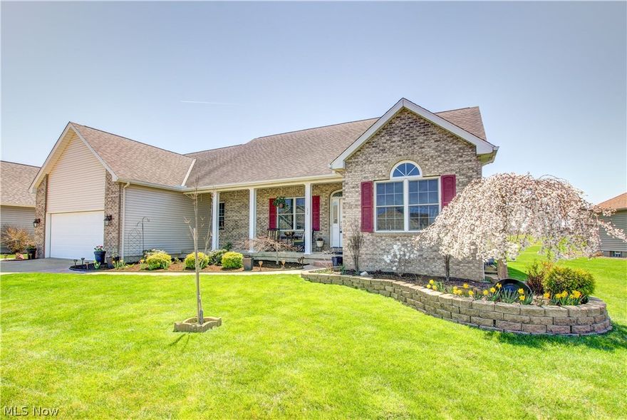 Have you always wanted to live on a golf course? Now is your chance to own a gorgeous 3 bedroom ranch on Grey Hawk Golf Course. This home has been meticulously maintained from top to bottom. Entering the home, you will be amazed by the real hardwood floors throughout and vaulted ceiling in the living room. When you enter the kitchen, you will love the updated appliances and amazing view of the golf course from the large sliding door with windows on each side. You’ll be wowed by the large master bedroom and luxurious master bath with jacuzzi tub and spacious shower. The two additional bedrooms feature walk-in closets and share a full bathroom. The partially finished basement nearly doubles the square footage of this home with a large recreation room, full bath and tons of storage. Enjoy the incoming beautiful weather with grilling and entertaining on the back deck and the cool summer nights with a fire on the new cement patio.  Furnace, AC, water tank replaced in 2016. Nature stone in t