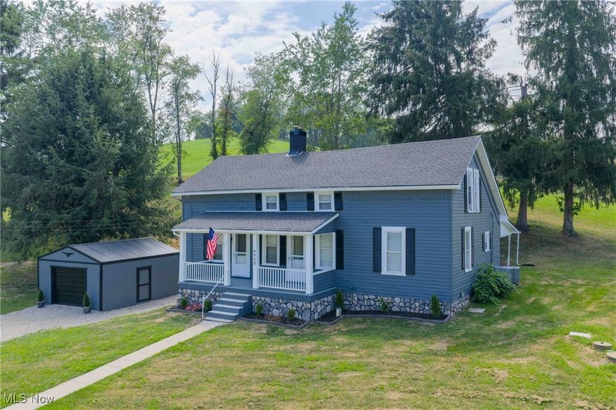 Fantastic country setting with 1.5+/- acres. Remodeled 5 bedroom, 2 bath farmhouse. Fresh paint with wood laminate flooring throughout the main level. Spacious living room. New white Top Craft kitchen with marble counters opens to the formal dining room. Main floor bathroom features clawfoot tub and marble counters. Second main floor bath boats walk in shower and marble counters. Main floor laundry room off the mud room. Spacious main floor master bedroom. Large family room on the second floor with decorative fireplace. 4 bedrooms also located on the 2nd floor. 24 X 11 screened in patio leads to the covered patio and firepit. Beautiful country setting with scenic views. Additional updates include new drywall and light fixtures throughout, new pecks plumbing, new 200 amp electric, 2 new furnaces and 2 air conditioners, new roof and more. Exclude 2 electric fireplaces. Room sizes are estimates.