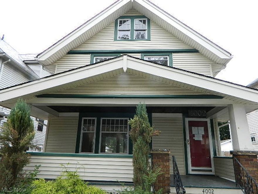 HUD CASE #412-538850.  Great opportunity!  Three bedroom colonial with front porch and two car detached garage.  Eat-in kitchen and formal dining room with built-in china cabinets with window bench.  Updated bath.  Glass block windows in basement.  Needs your personal touch. All information approximate. Sold AS IS.