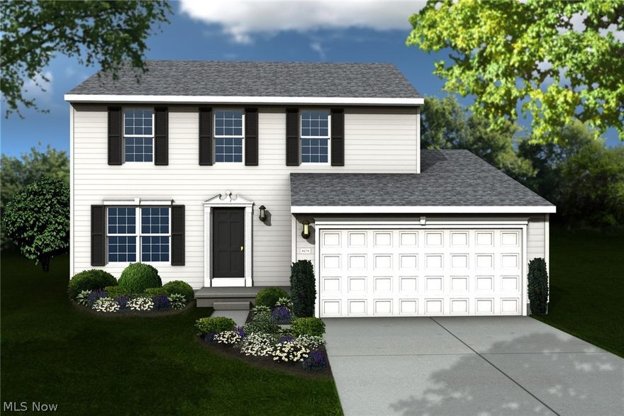 Located in Meadow Lakes, this new beautiful two story colonial has a lot of options for the home buyer. The Concord is 1649 sq ft with the option of 3 or 4 bedrooms, 1.5 bathrooms that can be upgraded to 2.5 full baths, and a home office that can be used as a dining room. This floor plan is versatile and offers the new home buyer a lot for their money. The Concord comes with a basement, 2 car garage, and a 10 year warranty. Enjoy the beauty of the ponds while walking along the trails through the community. Take advantage of Lorain County tax rates. Great location and easy access to Interstates 480, 90, and Ohio Turnpike.