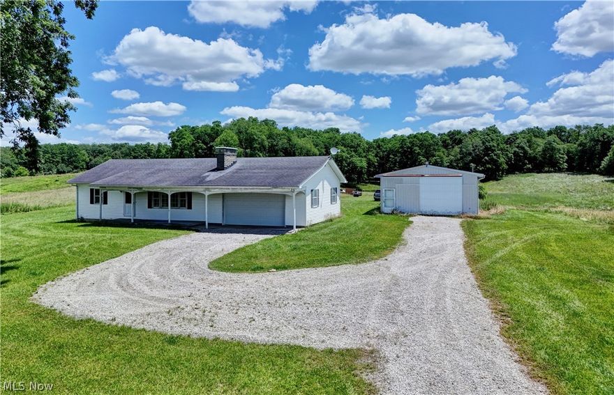 Auction begins ending Saturday, July 27th, 2024, at 11:00 AM. There will be Bidding stations On Site. Parcel 3: This is an excellent opportunity to purchase a home with acreage in a desirable area. This ranch home, built in 1962, sits on 15.9 acres and features 2 bedrooms, 1 full bath, a kitchen, and a dining area. The living room boasts a natural gas fireplace and hardwood floors. The home includes a full basement and a one-car attached garage. Utilities consist of a water well, septic system, and hot water baseboard heat with a natural gas hot water boiler. Additionally, there is a 49’x25’ pole building with a 30’x30’ addition on the property. The terrain is gently rolling, with the home situated on a hilltop overlooking a pond nestled against a wooded backdrop. With current interest rates higher than in recent years, this property presents an excellent opportunity to add value through a bit of sweat equity. Don’t miss out on this unique investment potential! 665’ frontage on Gilchrist Rd.