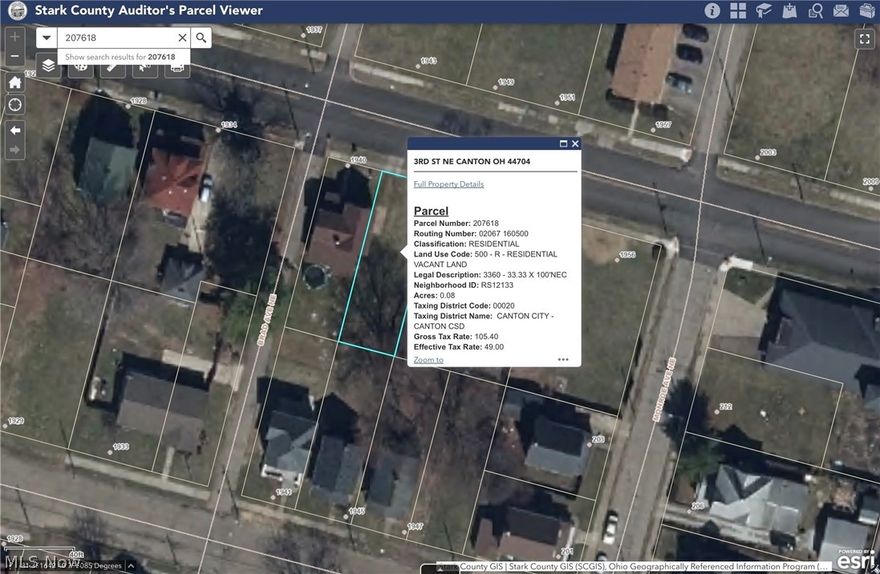 City Lot. Buyer will need to check with Zoning to verify uses for the land