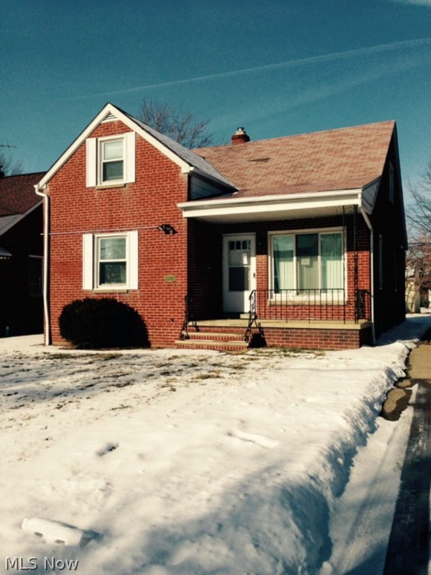 Nice brick bungalow in Euclid with three bedrooms and one full bath.  Covered front porch!  Light filled living room! Spacious second floor bedroom. Hardwood flooring throughout!  Full basement! Two car detached garage!  This is a Fannie Mae HomePath property.  All information is approximate.