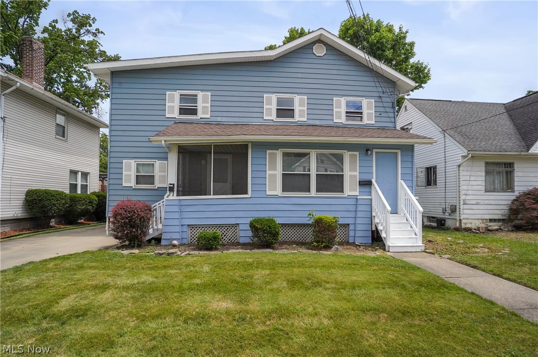 Here is a Nice Duplex in good condition located in a convenient Cuyahoga Falls location. It has a two car detached garage plus an additional parking pad that could accommodate two more cars plus a nice sized partially fenced back yard. The first floor apartment has two bedrooms, one full bath, a living room and a kitchen plus access to a nice deck porch that overlooks the back yard. The first floor unit has interior access to the basement laundry area. The first floor unit is currently occupied on a month to month lease with a long term tenant who would like to stay. The second floor apartment is currently vacant. It has a small screened porch at the front entrance, two generous sized bedrooms, a full bath, a living room and a kitchen. This second floor unit accesses the basement laundry area through an exterior door. The basement is shared by both tenants but they each have their own designated laundry area. All utilities have separate meters and the tenants pay all of their own utilities. HOME TO BE SOLD IN AS IS CONDITION.