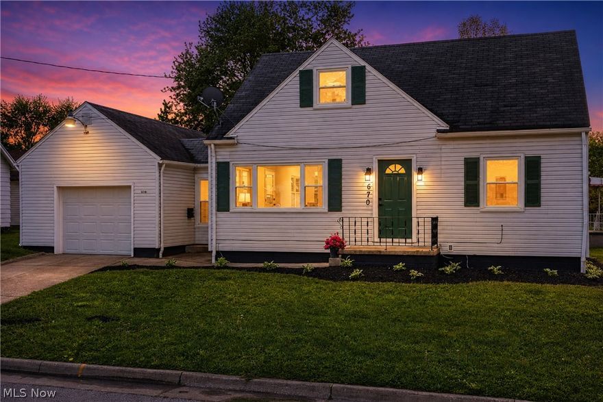 Welcome home to this beautifully renovated 3 bedroom, 2 bath Cape Cod located in North Akron! This move-in-ready home offers gorgeous natural hardwood floors, fresh paint throughout, and a warm, cozy atmosphere. The updated kitchen features brand new countertops, cabinets, and backsplash, along with included appliances such as refrigerator, stove, and dishwasher. Both bathrooms have been tastefully updated with , modern backsplash, updated flooring and vanity . The spacious master bedroom offers plenty of closet space, built-in drawers, and an additional workspace area perfect for a home office, vanity setup, or reading nook. Enjoy additional living space in the partially finished basement, perfect for a rec room, office, or entertainment area. The home also includes central air for year-round comfort. A perfect blend of charm, style, and modern updates  don’t miss this one!