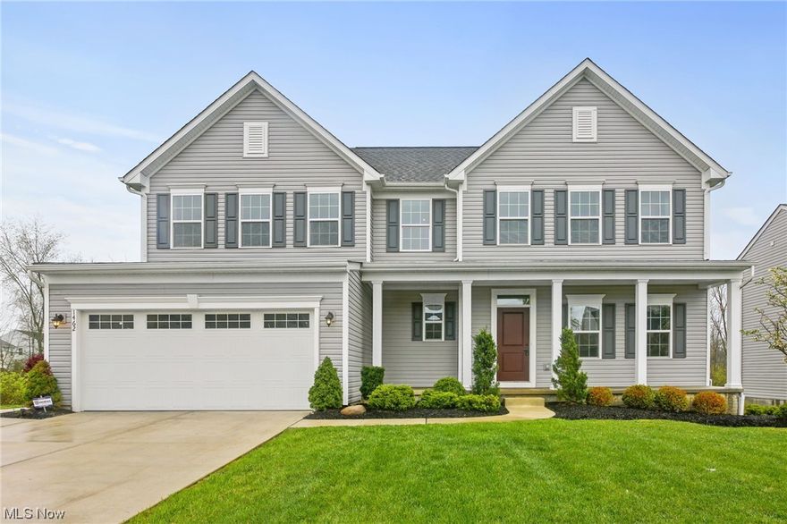 MOVE RIGHT IN to this newly built home with the spacious Roanoke floor plan, located on over .29 of an acre premium property with full/walk-out basement, covered deck, is energy efficient and includes many MODEL HOME upgrades. Located in the SOLD OUT Meadow View community, this home features 4 bedrooms, 2.5 baths, family room with a fireplace and lots of natural light, 1st-floor dedicated office, additional living space, 2nd-floor laundry room, 1st-floor mudroom with built-in bench, and a walkout basement with rough-in plumbing for a full bath. Other upgraded features include a well-appointed eat-in kitchen with granite countertops, tile backsplash, under-cabinet lighting, and upgraded appliances, upgraded LVP flooring, soaking tub, separate shower with ceramic tile surround, and two large walk-in closets in the owner's suite, upgraded lighting and designer series interior decor palette, full front porch, professionally installed landscaping with irrigation system, security system with