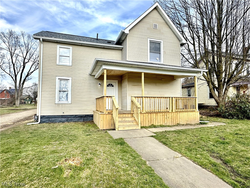 Welcome to 426 6th St SW, Massillon, OH 44647 - taken down to the studs and with care, hard work and love put back together to the beauty it is today.
A fully renovated house with 4 Bedrooms and 2 Full bathrooms offers an open concept with several crafted barn doors and new luxury vinyl planks throughout the whole house except the stairs covered with carpet for safety. A brand new built porch will welcome you to the first floor, where you'll find a large living room; a brand New Kitchen with a kitchen island and new backsplash tile; New Microwave and Dishwasher; one full modern bathroom with a walk in large shower and one bedroom.
On the second floor you will find 3 bedrooms, another full modern bathroom with a new bathtub, and the laundry area.
The back of the house offers just the right amount of space with 0.25 acres with a detached garage and another brand new rear built porch. All new updates: drywall and insulation throughout the whole house; all new doors and beautiful new crafted barn doors; New hot water tank; New furnace; all New pex plumbing throughout the whole house; all New electric wires throughout the whole house and new electric panel; new roof and last but not least a new A/C. Some windows are newer and some are new and all windows have new blinds.
Call today to see your future HOME!