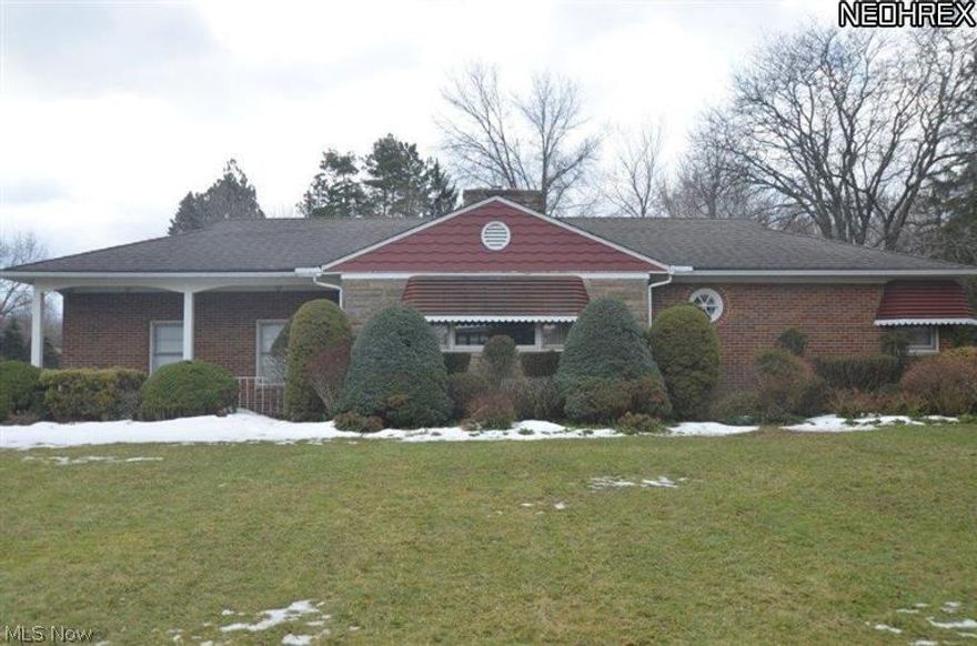 Solid, Clean and built to last brick ranch with full finished basement/rec room. Hardwood floors throughout 1st floor and bedrooms. This ranch boosts an inviting sun patio on rear of house with enormous corner lot.  Enjoy slow school zone traffic and a side street garage entrance. Forced air/central air and 2 car attached garage with opener. Make winter warm and cozy with 2 wood burning fire places on 1st Floor and basement level. This is a great 1 owner gem ready for a new chapter. Come and See this 1.1 Arce home in Broadview heights close to I77.