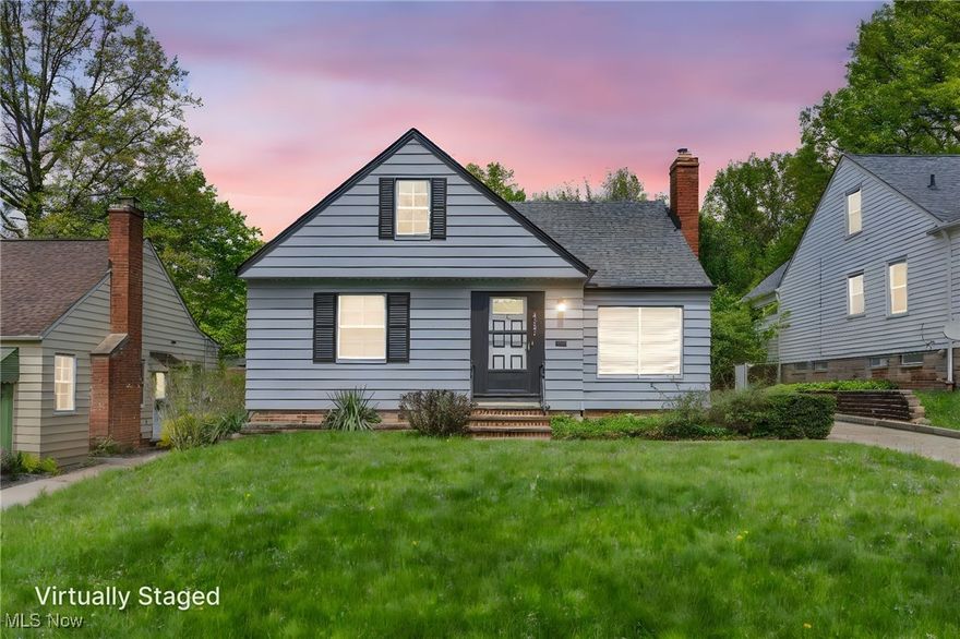 Welcome to 4381 Neville Rd., South Euclid! This 3 bedroom, 1.5 bathroom bungalow has been meticulously cared for and maintained for the last 20 years, and is ready for it's next new owner. You'll immediately notice the unique character from the custom-designed kitchen tile and the cherry full-height cabinets, to the fresh paint throughout the first floor. Feel the sun shine through with so much natural lighting, bringing a welcoming and uplifting vibe. Walk through the double French doors and enjoy a cup of coffee on the screened-in porch with a wooded-lot feel. Some updates include newer full-exterior paint and roof (2022) - both including a 10-year transferable warranty. Newer hot water tank 2022, some updated electric throughout with a new service panel. This home is just minutes away from several of Cleveland's best east side shopping centers : Pinecrest, Beachwood Mall, Eaton, and Legacy Village, which give so many options for entertainment! The time and effort that has been put into the upkeeping of this home is evident throughout. Schedule your private showing today!