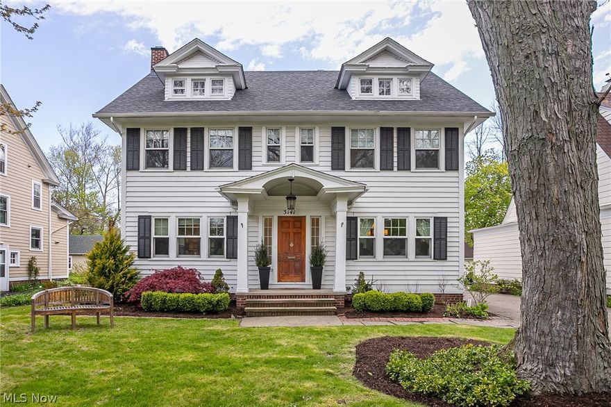 Quintessential Onaway center hall colonial on a great in demand block!! Bright, fresh and today! This home offers all the architectural details....hardwood floors, beautiful moldings, and high ceilings. The spacious living room is anchored by a fireplace with beautiful surround and opens to the fun screened porch.The dining room accommodates all manner of entertaining...from cozy to formal. The bright white updated eat-in kitchen has great storage, stainless appliances, designer glass backsplash, and granite counter space. The former breakfast room functions as a very smart "command center". A gracious staircase leads to four terrific sized bedrooms, full updated bath and airing porch . The third floor offers multiple options for a play room, office or guest suite. The well-thought-out fresh landscaping adds much to the curb appeal of this wonderful move-in ready home. Shaker Heights is home to the award-winning International Baccalaureate Shaker Heights Schools. Find world class medic