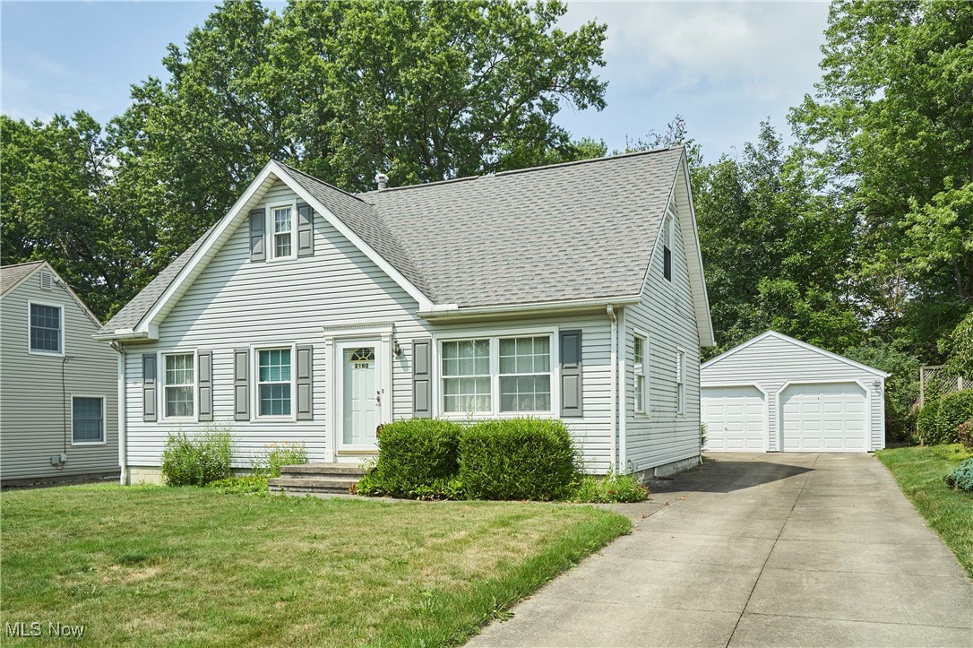 Discover the potential in this Cuyahoga Falls Cape Cod nestled on 9th Street! Offering 4 spacious bedrooms and 2 full baths spread across 1,412 sq. ft. of finished above-grade living. Step inside and find two inviting bedrooms on the main floor, accompanied by a shared full bath. Just a few steps away, the main level features a spacious living room, dining room, and a well-appointed kitchen with a charming dining area, perfect for hosting gatherings or enjoying everyday meals. Upstairs, you'll find two additional bedrooms with built-in features, complemented by a shared full bath. Beneath the carpeting throughout the main and upper levels lie the original hardwood floors. Although unfinished, the basement provides a spacious laundry area with ample storage and a versatile space that can be adapted for a future recreation room or workshop. Outside, a 2-car detached garage awaits, providing shelter for your vehicle and additional storage space. Sellers are offering a 1-year home warranty. Schedule your showing today; don't miss out on the potential that awaits within this Cape Cod in Cuyahoga Falls, OH!