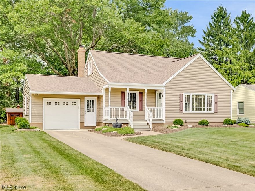 Bigger than it looks, spacious 4 bedroom Cape Cod with 1325 sq. ft.  Beautifully maintained inside and out. Recent improvements include roof and siding,  exterior doors, and 100 amp service all in 2013, carpet 2014.  Updated bath 2008, windows 2005.  Living room with corner fireplace. The kitchen includes range/oven and refrigerator.   Full basement with glass block windows plus washer and dryer stay.  1 1/2 car garage with new Wayne Dalton overhead door and floor with center drain, 2 service doors,  Shed 12 x 10. One year home warranty.