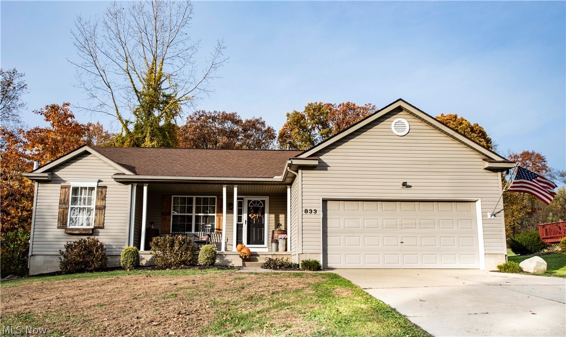 **RANCH ON ALMOST 1.5 ACRES** **OPEN HOUSE - Sunday, November 14th from 1-4pm**
Fall in love with this move-in ready 3 bedroom ranch located on 1.5 acres of land. Built in 2002, this home is boasting beautiful high ceilings in both the living and dining room. Stainless steel appliances are included in the quaint kitchen. Owner’s suite features a walk-in closet with private bath. Enjoy a finished basement, perfect for hosting game nights. First floor laundry is a plus! One and half acres of land will allow you to create a personal oasis. Entertain guests on the large concrete patio or enjoy your evenings sitting by the fire. A charming front porch is a bonus for rocking chairs and a hot cup of joe!
**MANY UPDATES include but not limited too : Steel shed with concrete slab 12x20, Radon system, New element water filter tanks for well water, New hot water tank, New water pressure tank, New garage door opener, Water well dug deeper and replaced the well pump, Updated both ba