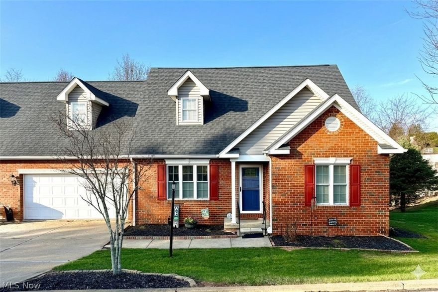 Beautiful updated brick/vinyl home located conveniently to town being close to schools, shopping, doctors, banks.   Neutral colors, hardwood floors, plantation shutters, zoned heating, gas fireplace and structural décor columns separate the living room from the well-lit dining room. Dining and kitchen open out to a  Trex deck for easy grilling and entertaining. First floor master bedroom has plantation shutters/wood blinds, hardwood floors, and nice built-in shelves. Double closets in the master bedroom and a walk-in closet off the master bathroom that has a garden jet tub and separate stall shower and double sinks. 2 additional bedrooms each have their own private sink area and a shared Jack & Jill shower/commode area.  The 4th bedrooms is captured. A storage pantry and laundry combined on the first floor, opens to a  tiled mud room. A lower level recreation room with a full wall of built-in shelving, includes a sliding door which leads to the back patio and yard.  Located off the family room you will find a well lit office with backyard views with deer.   Need storage?  The basement has a large L shaped area for all your storage needs.  A private treed patio for additional relaxing or entertaining off the recreation room.  There is NO HOA fees. There is an exterior appearance agreement with the other side that no changes will be made to the exterior structure without both units agreeing.  Each side owns the lot their unit sits on and maintains their own yards and exterior.