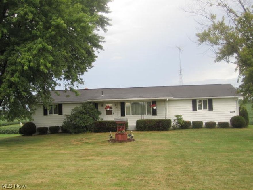 You will love this ranch home sitting pretty on one acre in United Local School District.  Sit on your front porch and you can watch the corn grow! This home offers a large living room, a nice size eat-in-kitchen, with all appliances to stay for the buyer's convenience, a dining room, a full bathroom with first floor laundry with stackable washer and dryer, 2 bedrooms, (the dining room was to have been a 3rd bedroom, so you could put a wall up and doorway and have a 3rd bedroom if needed) a full basement and a 2 car attached garage. If you want in the country this is the place for you! Well and septic have been checked and approved by the health dept.